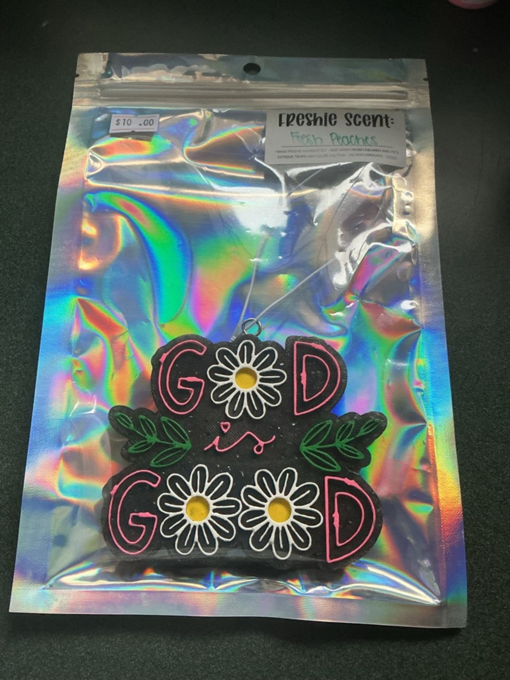 God is Good Car Freshie—Fresh Peaches